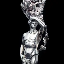 Хрустальные бокалы для вина "Адам и Ева" янтарные, на 2 персоны